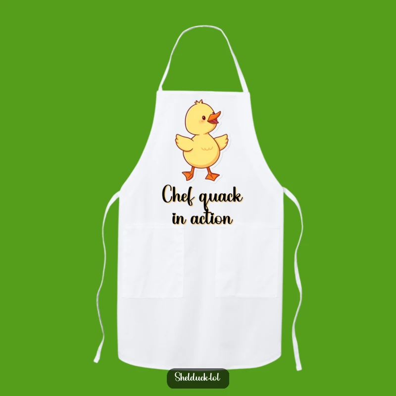 Funny Duckling Apron: Cheerful Waddling Chef Character With Webbed Feet