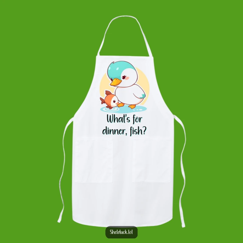 Funny Shelduck Apron: Curious Fish Watcher, Kitchen Fun Funny Gift for Cooks