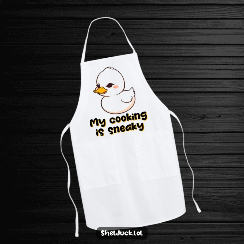 Funny Shelduck Apron: A shelduck with a mischievous grin winks, adding humor to this cooking apron.