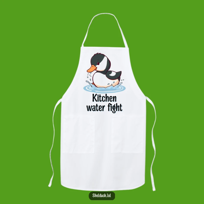Funny Shelduck Splashing Apron - Playful Chef for Kitchen Fun