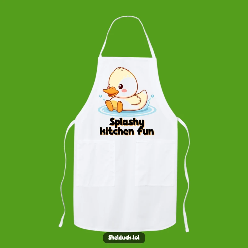 Funny Shelduck Splash Apron: Happy Chef Duck, Humorous Gift for Kitchen Fun