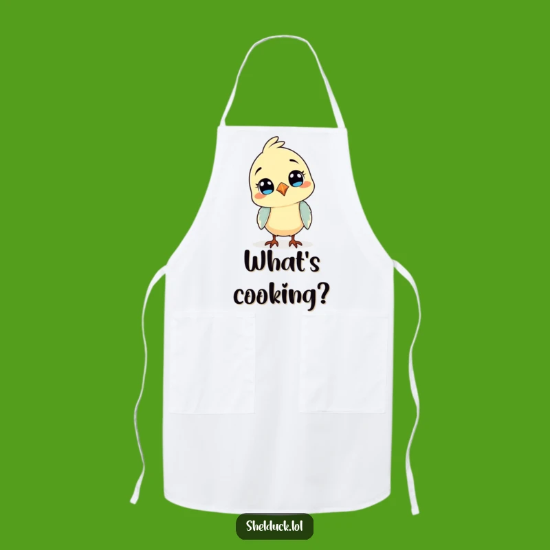 Funny Curious Bird Apron - Comical Head Tilt Kitchen Accessory, Funny Gift