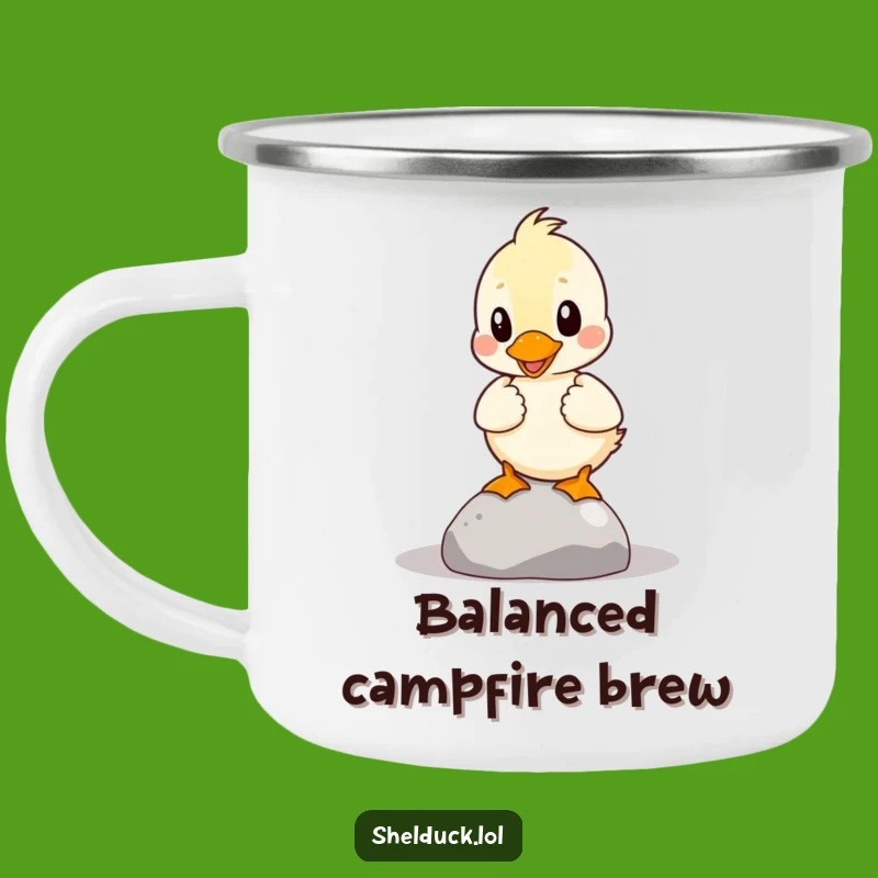 Funny Shelduck Balance Mug: Hilarious Bird Campfire Companion