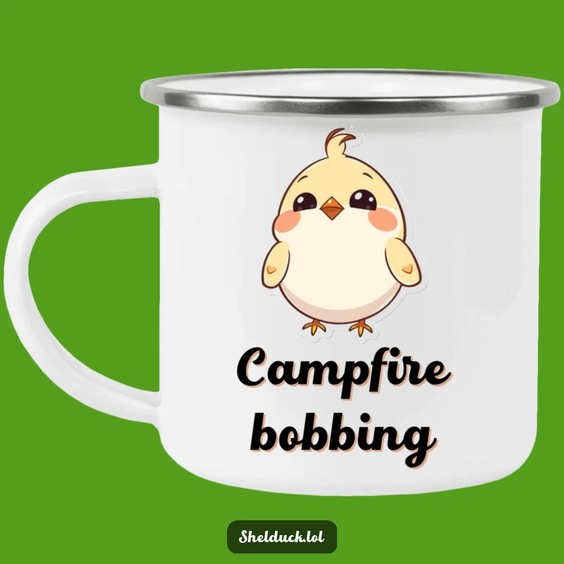 Funny Bobbing Bird Camping Mug: Enthusiastic Cheers for Your Outdoor Adventures