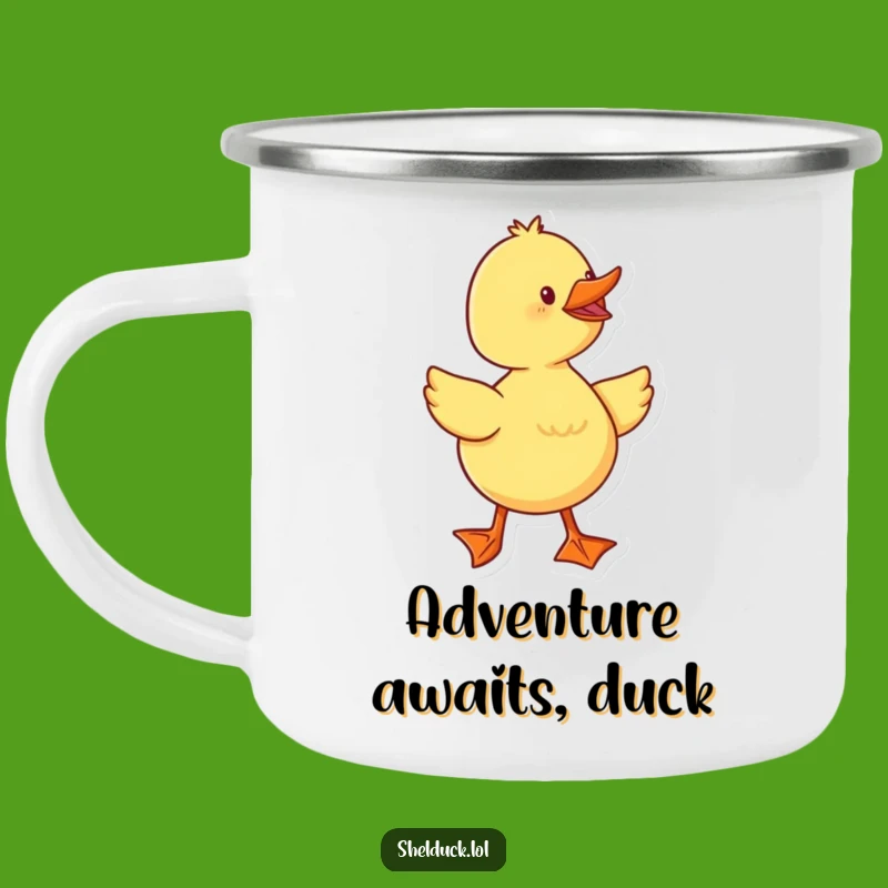 Funny Duckling Camping Mug: Cheerful Waddling Character For Outdoor Adventures Gift
