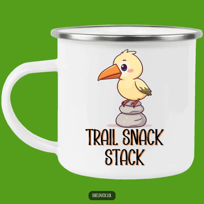 Funny Oversized Beak Bird Pebble Balance Camping Mug - Sip with Comical Balance Outdoors