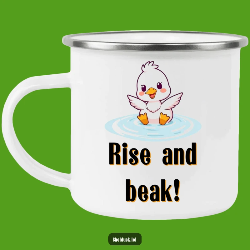 Funny Shelduck Bobbing Camping Mug: Cheerful Water Bird Drinkware Gift