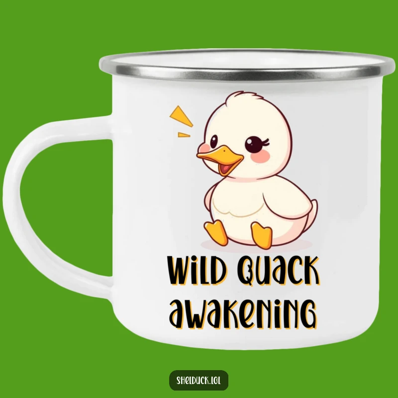 Funny Shelduck Quack Camping Mug: Adventure Duck Sound Wave Gift