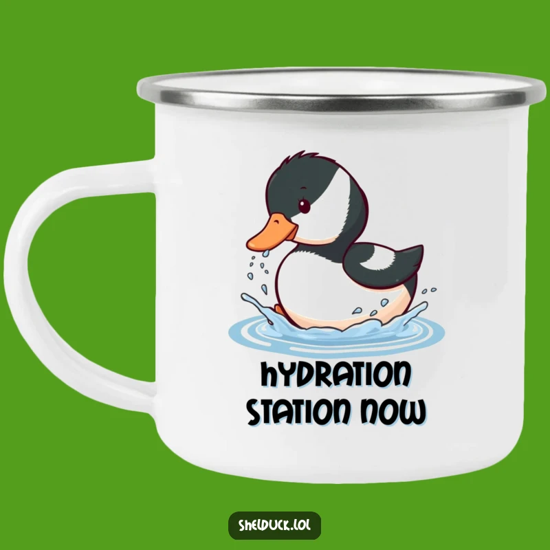 Funny Shelduck Splashing Camping Mug - Playful Adventures Fuel