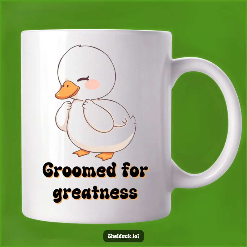 Funny Content Shelduck Mug - Relaxed Bird Character Gift for Calm Moments