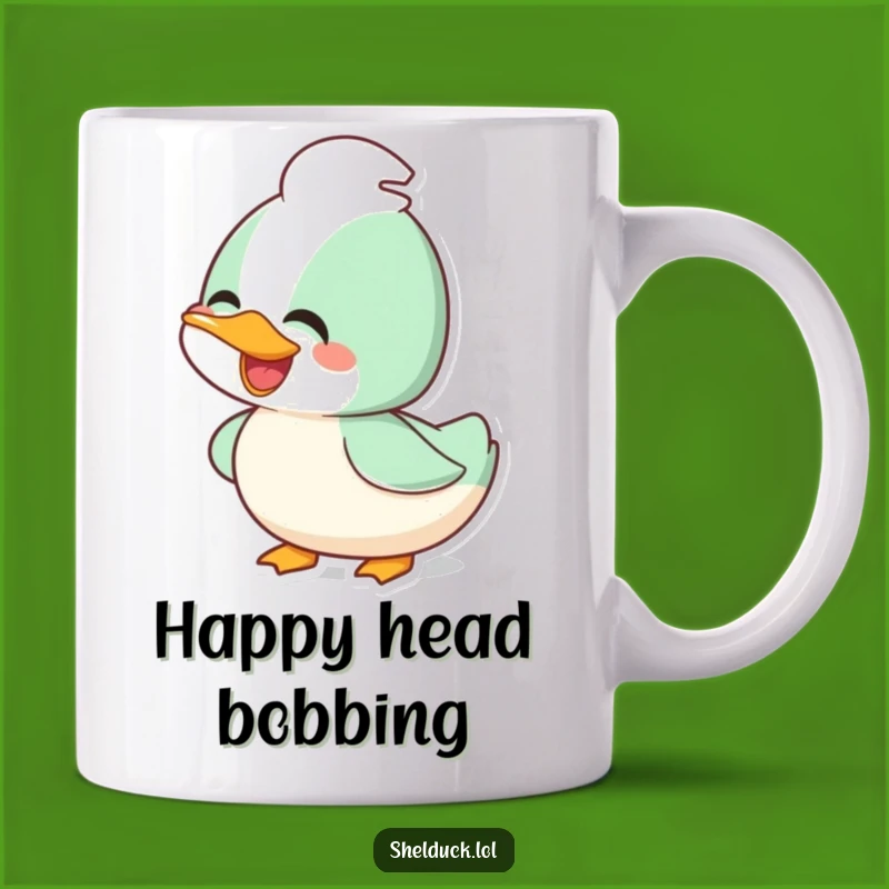 Funny Joyful Shelduck Mug: Happy Bird Bobbing Head, Perfect Cheerful Gift