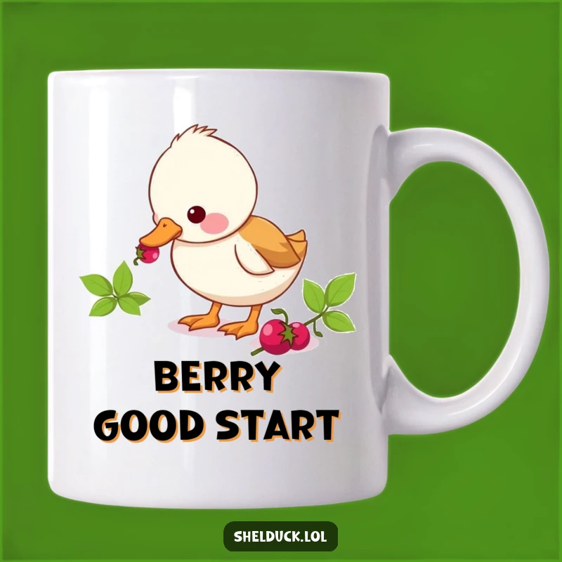 Funny Shelduck Berry Pecking Mug: Cute Duck Snack Time Gift