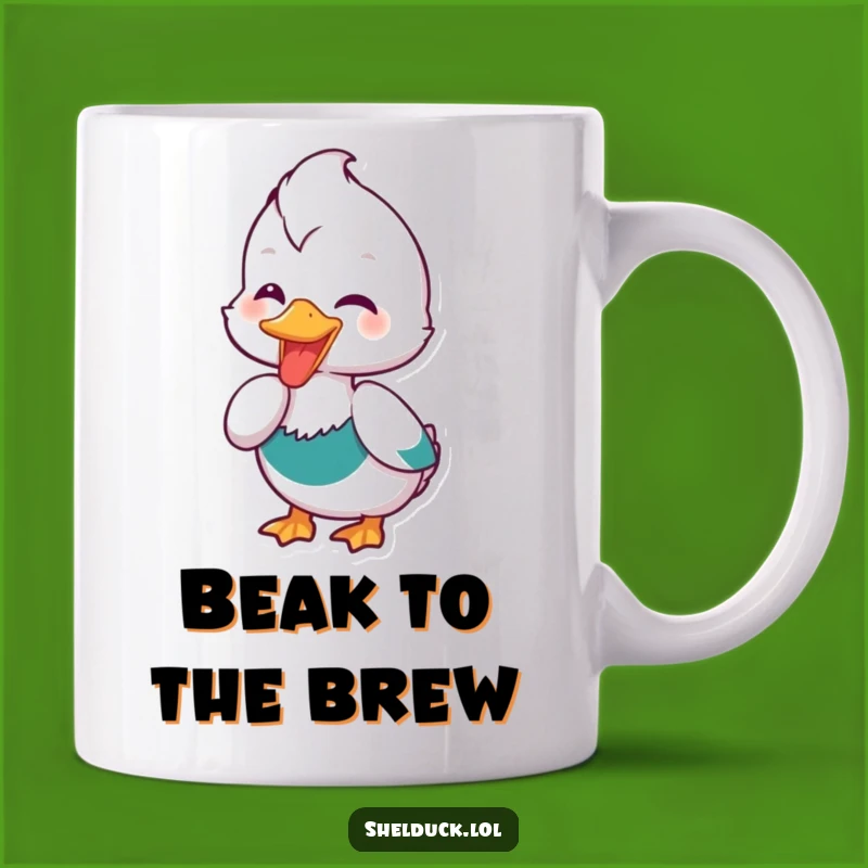 Funny Shelduck Dipping Beak Mug: Joyful Waterfowl Fun, Perfect Hilarious Gift
