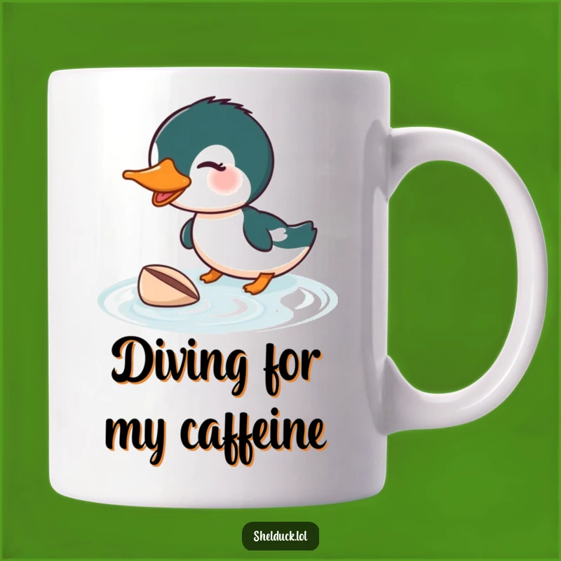 Funny Shelduck Diving Mug: Hilarious Bird Enthusiasm Gift for Collectors