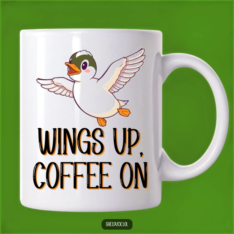 Funny Shelduck Flying High Mug - Perfect Gift for Bird Lovers