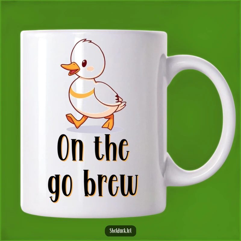 Funny Shelduck Waddling Mug: Determined Water Bird Coffee Cup Gift