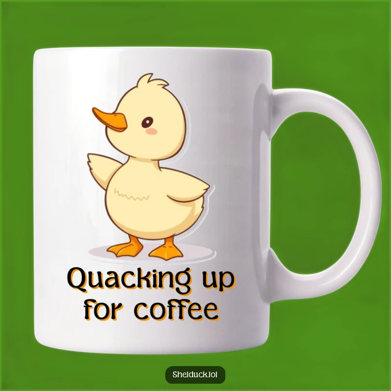 Funny Shelduck Quack Mug: Happy Duck Pose, Adorable & Cheerful Funny Gift