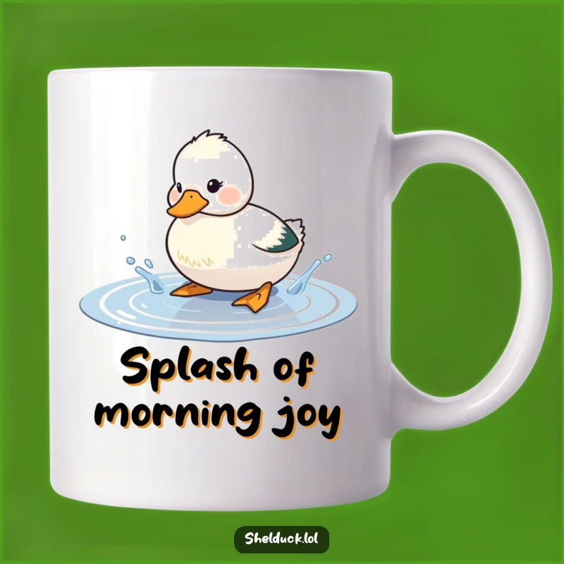 Funny Shelduck Splashing Mug: Puddle Fun Birdy Joy Funny Gift!