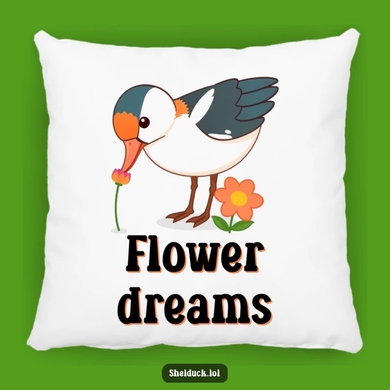 Comfy Funny Shelduck Flower Peck Pillow - Soft Bird Accent Cushion Gift