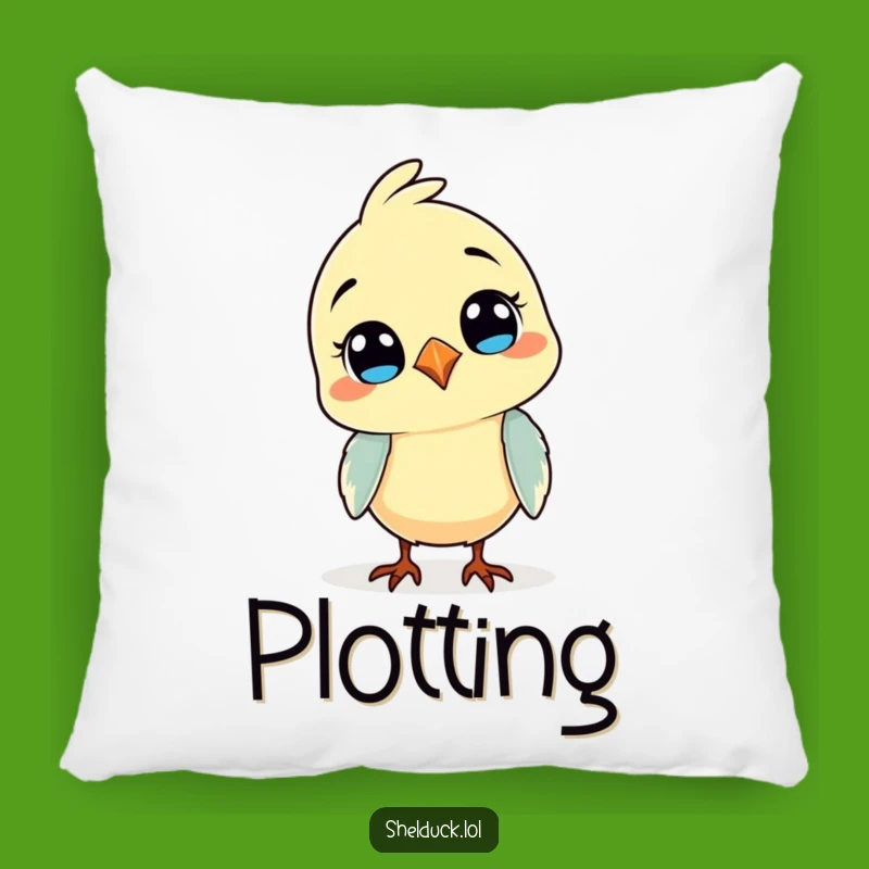 Funny Curious Bird Pillow - Comical Head Tilt Cushion, Cozy & Hilarious Gift