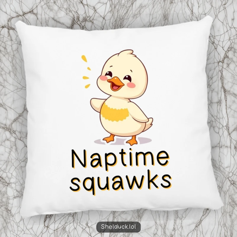 Funny Shelduck Pillow: A soft and plush pillow featuring a shelduck character making a funny chirping sound, adding comfort and humor to any sofa.