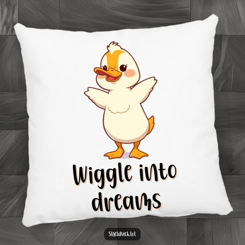 Funny Shelduck Pillow: A shelduck performs a comical, bobbing dance, bringing a touch of whimsy to any room.