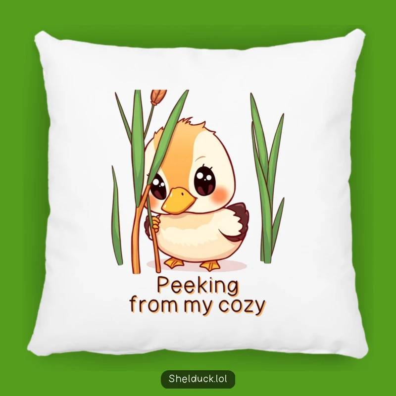 Funny Shelduck Peeking Pillow - Cute Wide-Eyed Bird Cushion, Gift