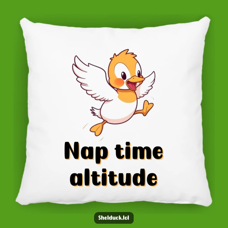 Funny Shelduck Flying Hops Pillow: Comfy Comfort with a Chuckle