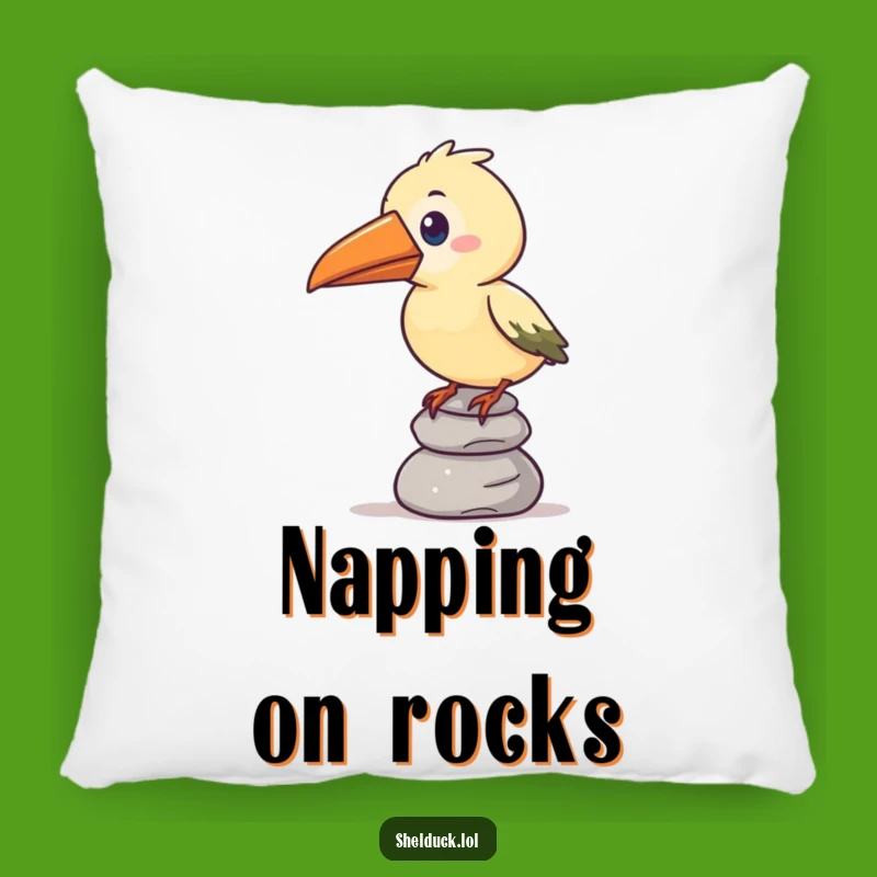 Funny Oversized Beak Bird Pebble Balance Pillow - Comfy Cushion for Life's Balancing Acts