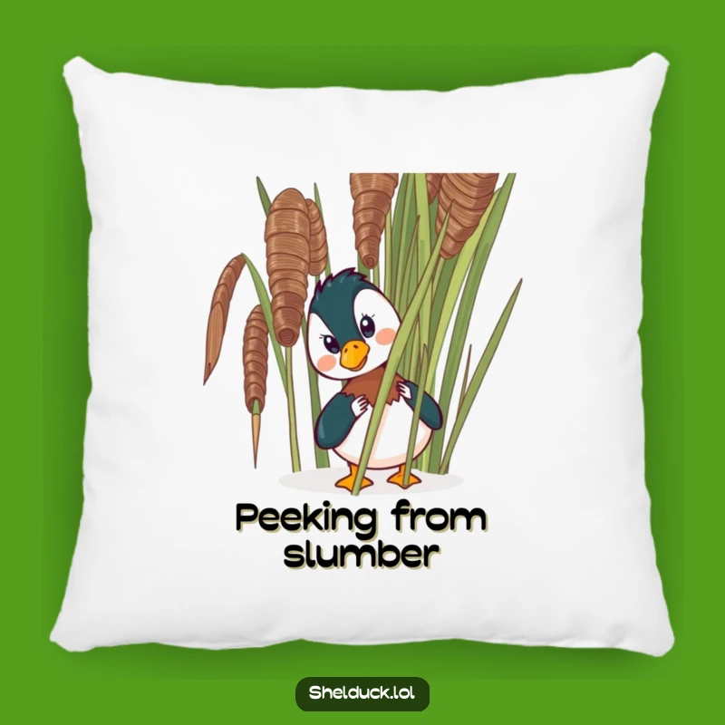 Funny Shelduck Peeking Pillow - Cozy Comical Bird Accent Gift