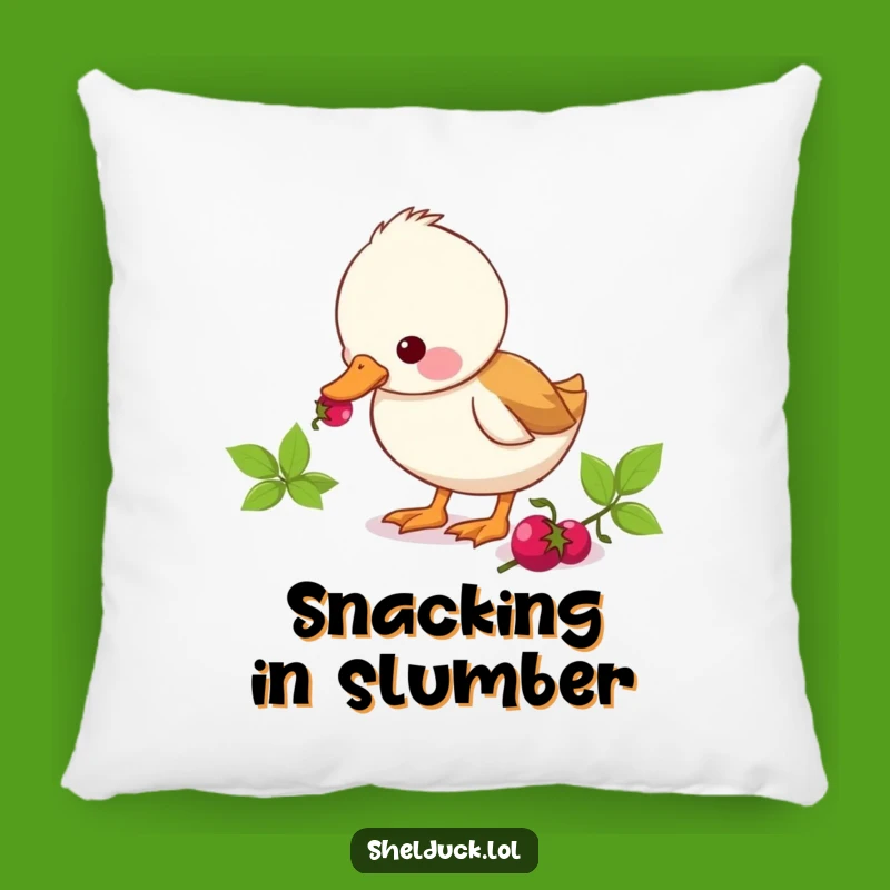 Cozy Funny Shelduck Berry Pecking Pillow: Soft Duck Snack Comfort Gift