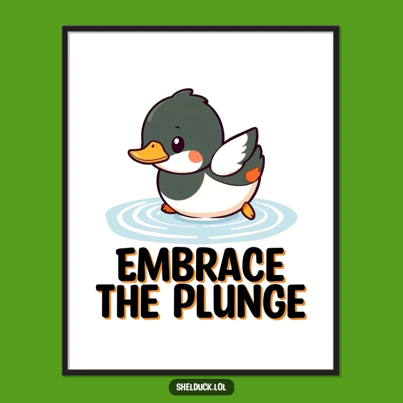 Funny Shelduck Diving Digital Art - Playful Bird Download, Perfect Funny Gift!