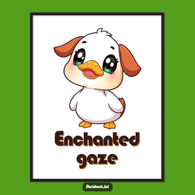 Funny Shelduck Curious Digital Art: Instant Wide-Eyed Wonder Print!