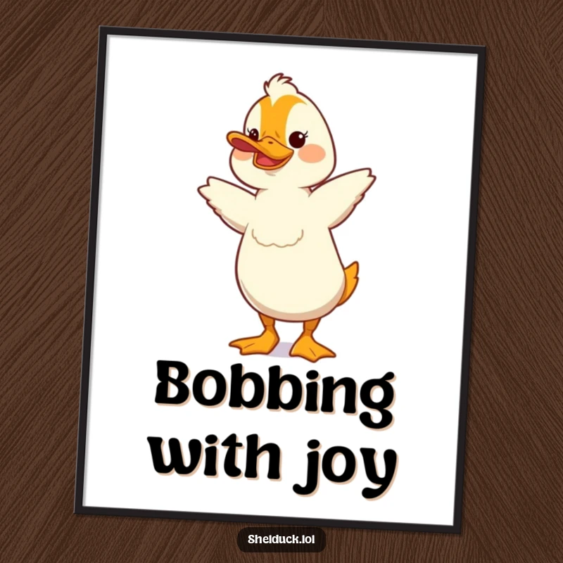 Funny Shelduck Digital Art: A shelduck dances with comical bobbing movements, perfect for adding joyful decor.