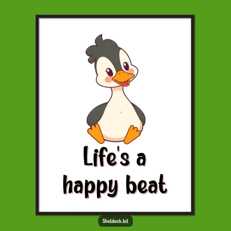 Funny Shelduck Digital Art - Bobbing Head Joy, Hilarious Bird Expression Print