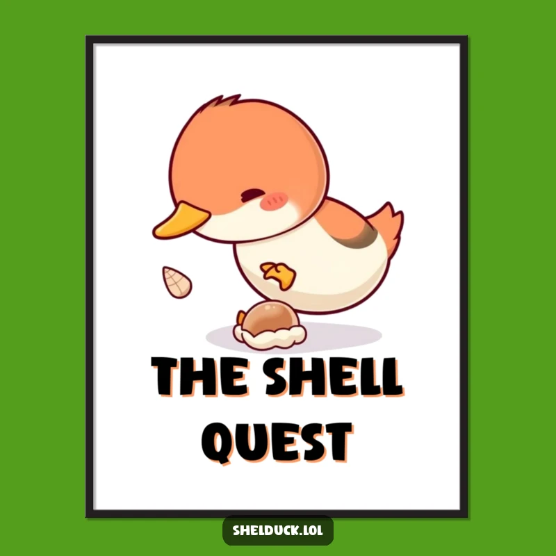 Funny Shelduck Dive Digital Art Print - Instant Enthusiastic Bird Art Gift