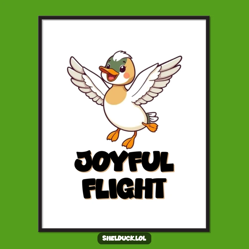 Funny Shelduck Flying Digital Art - Instant Freedom Decor