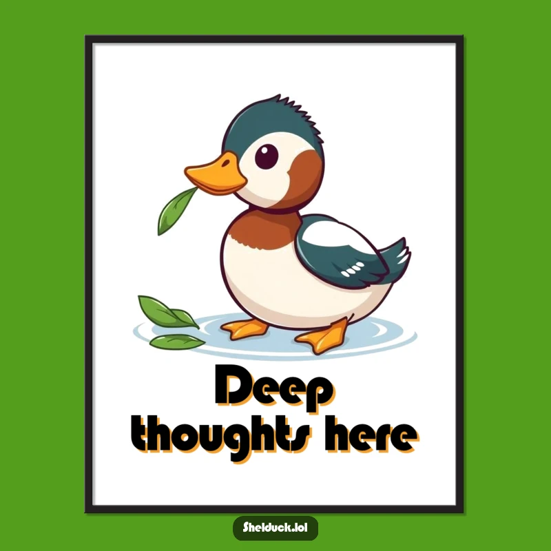Funny Shelduck Leaf Art Print - Instant Curious Decor Gift