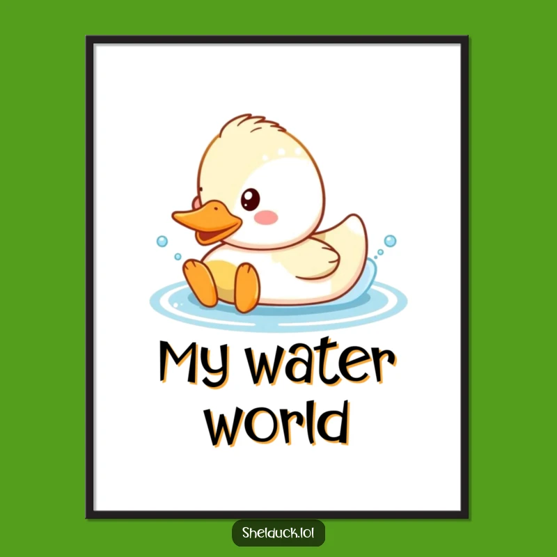 Funny Shelduck Splash Digital Art: Happy Duck Download, Instant Fun Gift