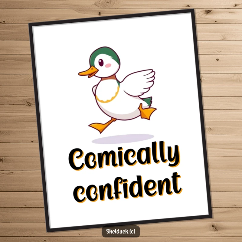Funny Shelduck Strut Digital Art Print: A humorous artwork of a shelduck strutting, perfect for a funny gift.