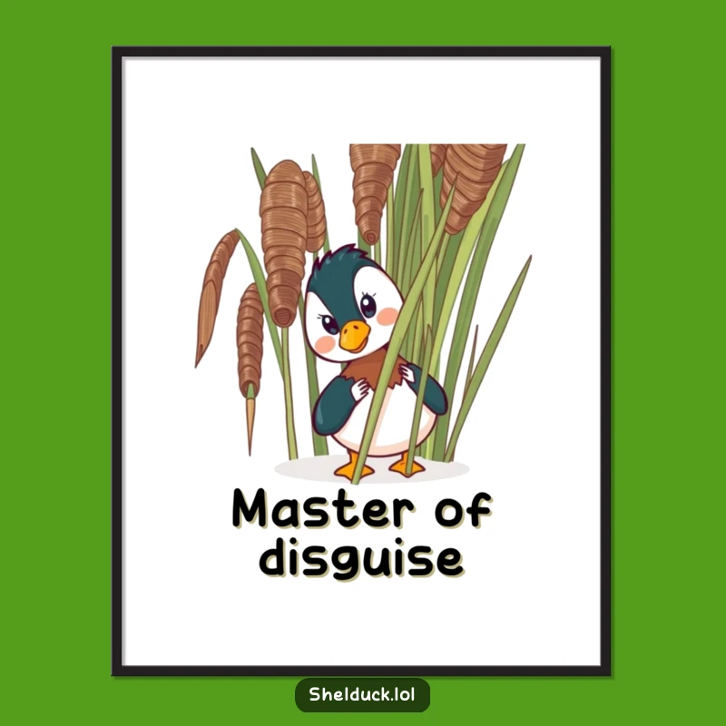 Funny Shelduck Peeking Digital Art - Instant Comical Bird Download