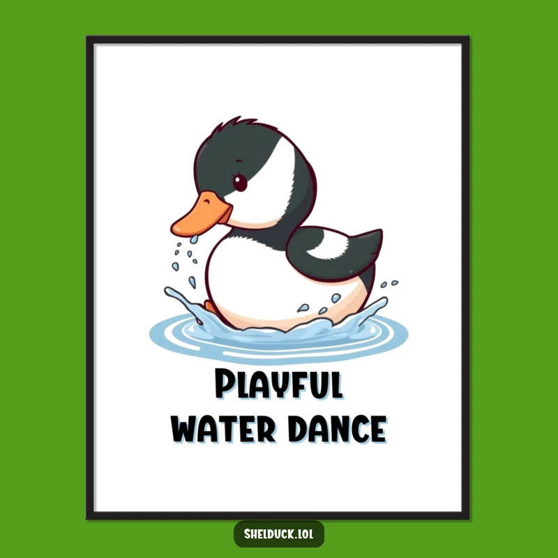 Funny Shelduck Splashing Digital Art - Instant Playful Decor