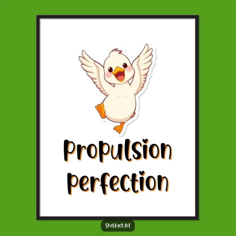 Funny Shelduck Flapping Digital Art: Instant Energetic Bird Print Download!