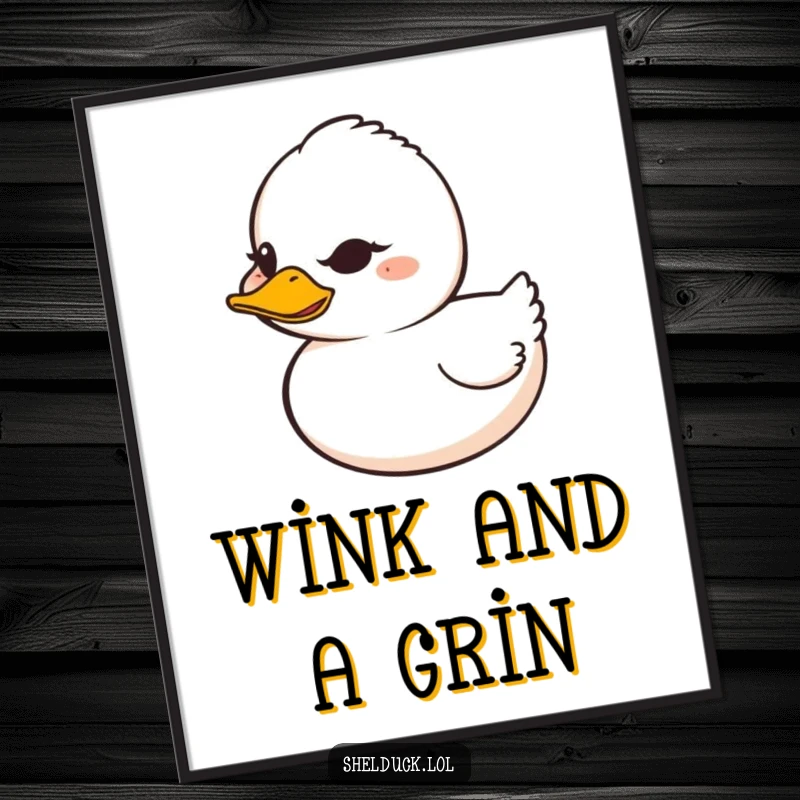 Funny Shelduck Digital Art: A shelduck with a mischievous grin winks for humorous downloadable decor.