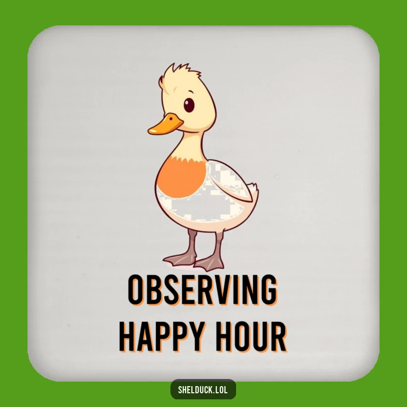 Funny Shelduck Alert Coaster: Cute Duck Watchful Drink Gift