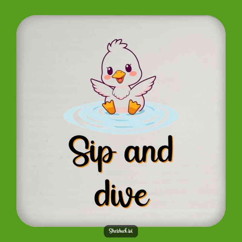 Funny Shelduck Bobbing Drink Coaster: Cheerful Water Bird Protection Gift