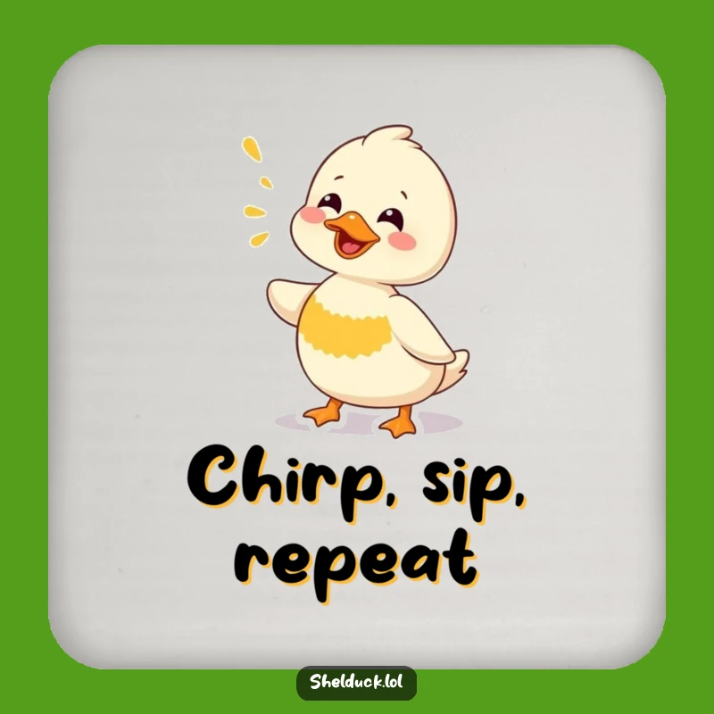Funny Shelduck Chirping Drink Coaster: Protect Surfaces with Avian Hilarity