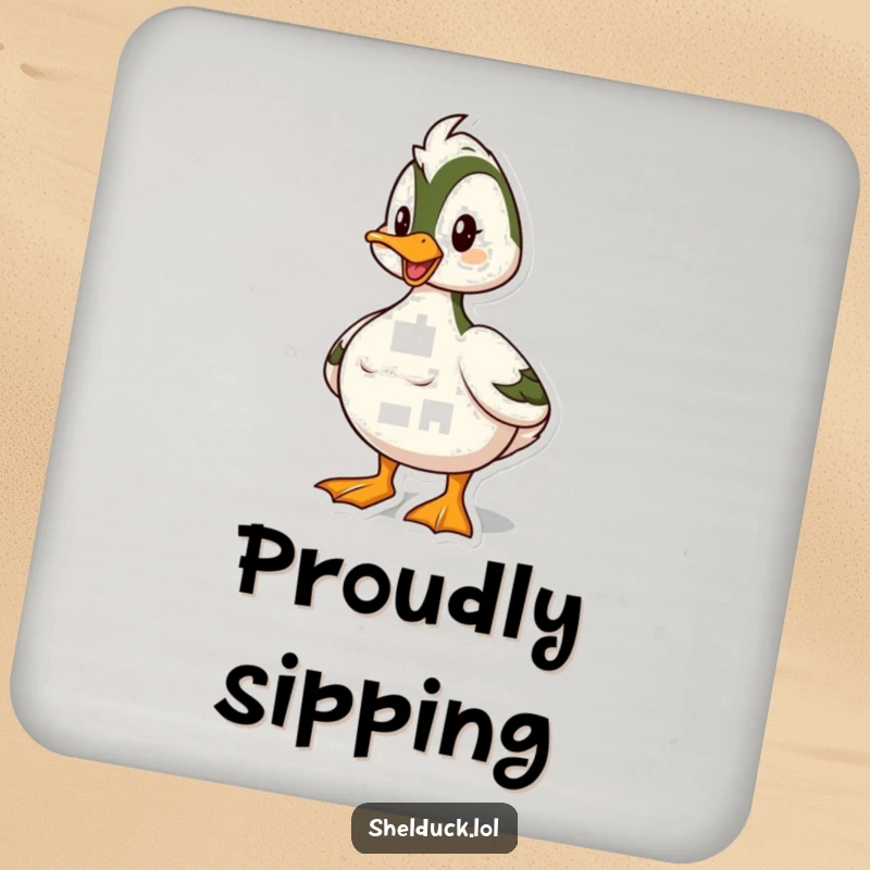 Funny Shelduck Coaster: A shelduck poses proudly, adding a bold and humorous touch to your surfaces.
