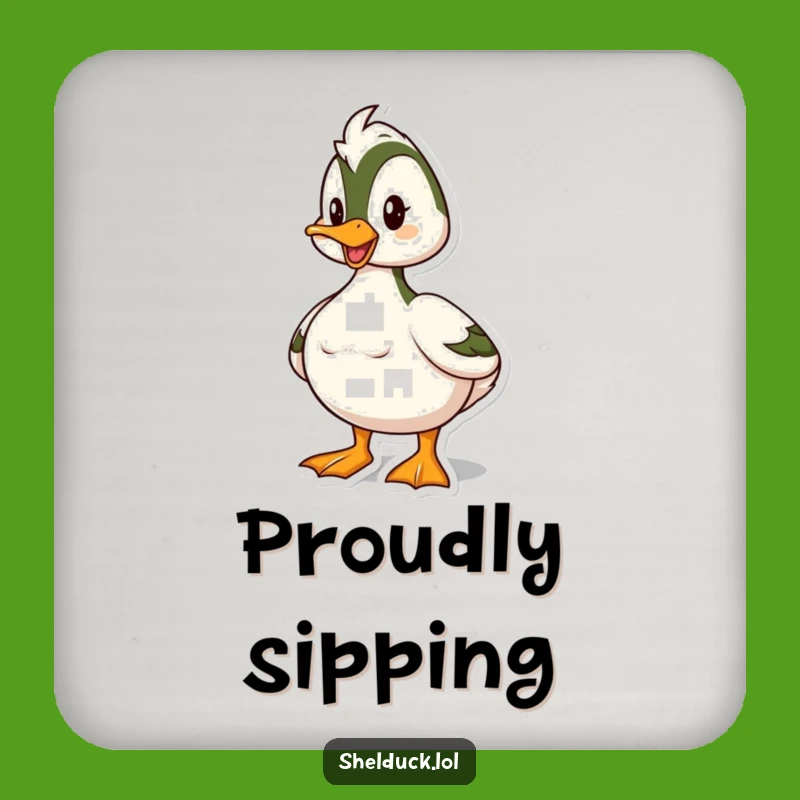 Funny Shelduck Coaster: Bold Bird Protection with Pride