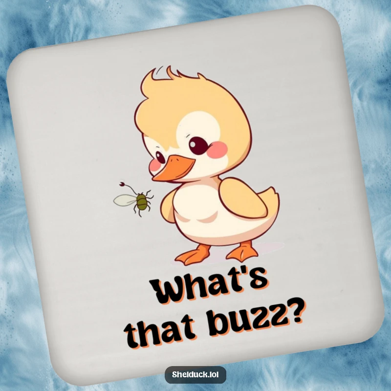 Funny shelduck coasters showing a curious bird design, protecting furniture with a humorous touch.